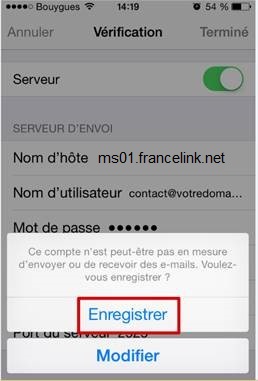 Hôte de réception Iphone